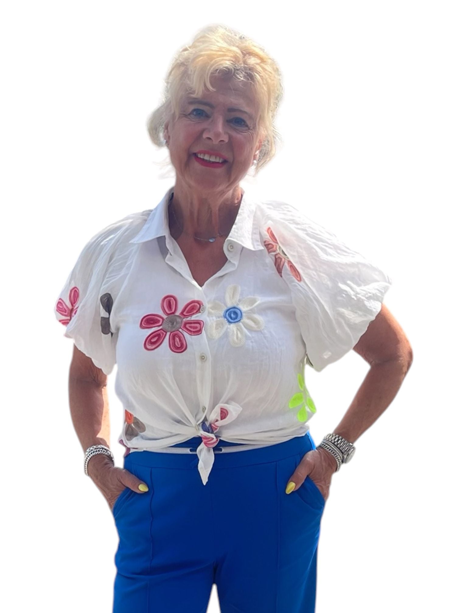 Blouse met pof mouwen