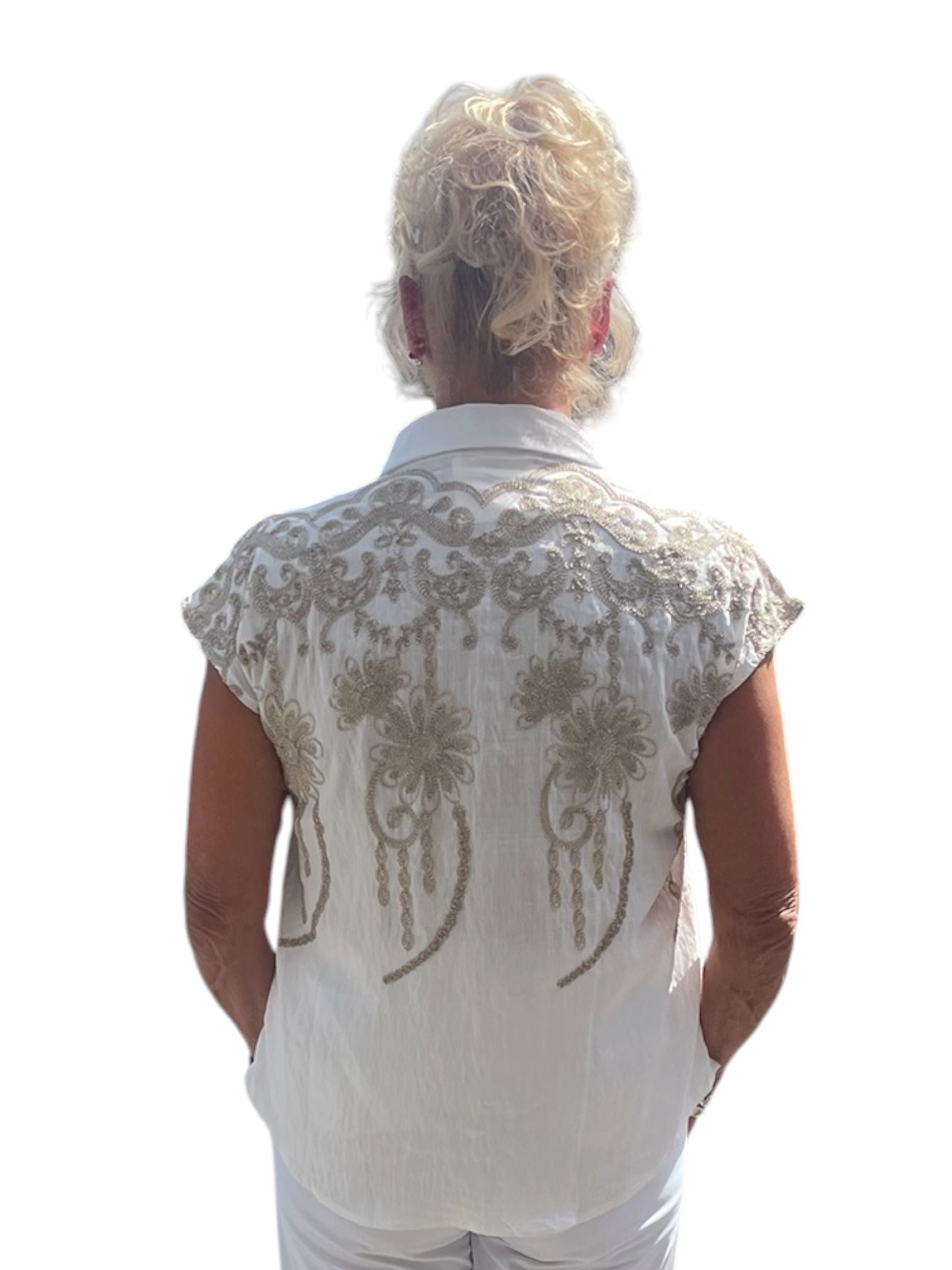 blouse met gouden detaills