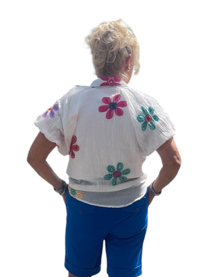 Blouse met pof mouwen