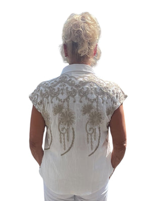blouse met gouden detaills
